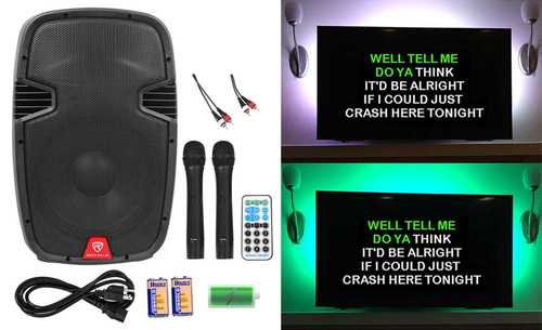Rockville 12" Portable Karaoke Machine/System w/ (2) Wireless Microphones+LED's