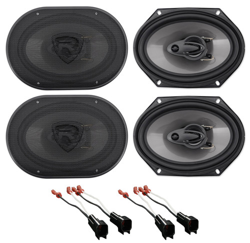 Rockville 6x8" Front+Rear Factory Speaker Replacement Kit 2005-2006 Ford Mustang