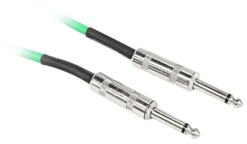 Rockville RCGT6.0G 6' 1/4'' TS to 1/4'' TS Guitar/Unbalanced Signal Cable-Green