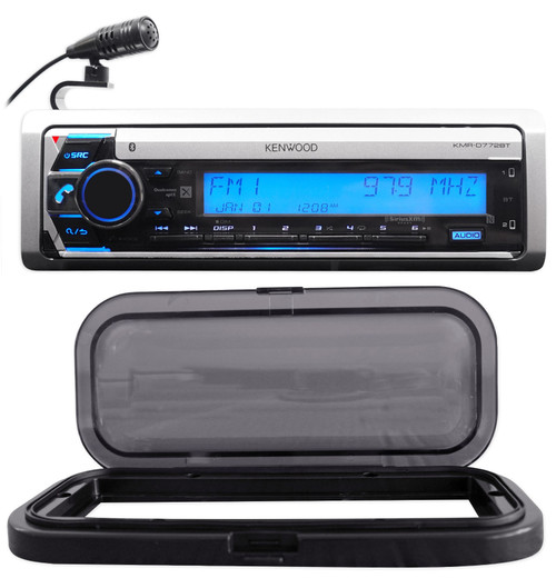 Kenwood KMR-D772BT Marine Boat CD Receiver w/Bluetooth USB/MP3/WMA+Splash Guard
