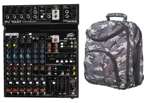 Peavey PV 10AT PV10AT Mixer, Bluetooth/USB,Compressor/Effects+AutoTune+CAMOPACK