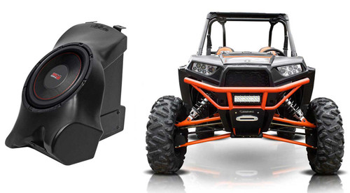 Under Dash 10" 600w Subwoofer+Enclosure For 2008-2014 Polaris RZR 570/800/900