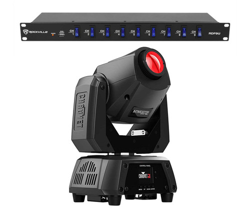 Chauvet DJ Intimidator Spot 160 60w DMX Moving Head Beam Light w/LCD+Power Strip