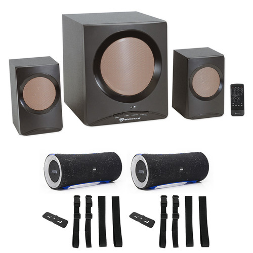 (2) ALPINE AD-SPK1PRO Turn1 Waterproof Wireless Bluetooth Speakers + Rock Media