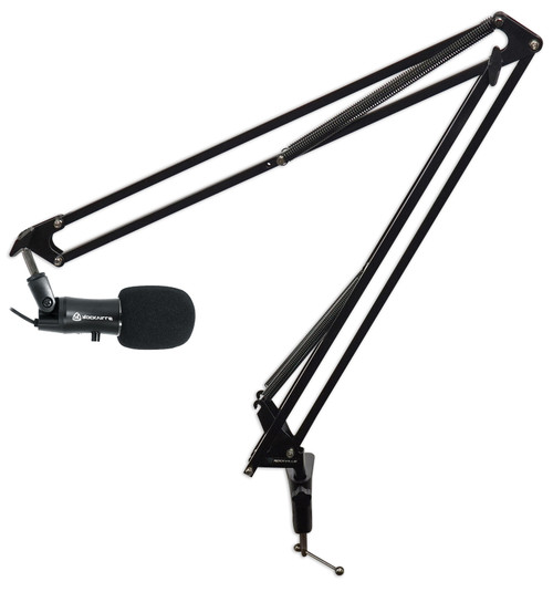 Rockville A-STREAM Streaming USB Microphone Computer Mic+Stand+Cable+Boom Arm