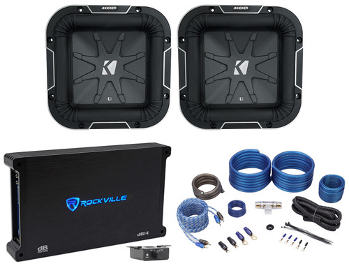 (2) KICKER 41L782 L78 500w 8" Subwoofers L7 Solo-Baric Subs+Amplifier+Amp Kit