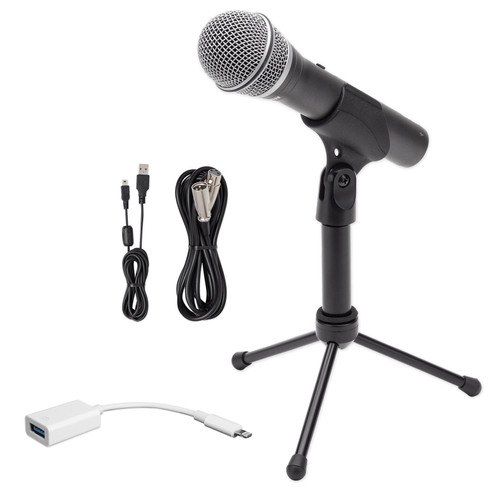 SAMSON Q2U USB+XLR Recording Podcasting Streaming Microphone+iPhone/iPad Cable