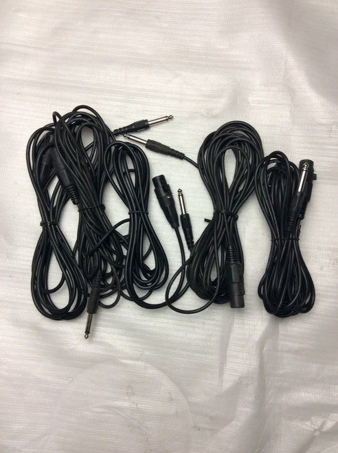 PACK OF 5 ASSORTED 1/4" TO FEMALE XLR CABLES