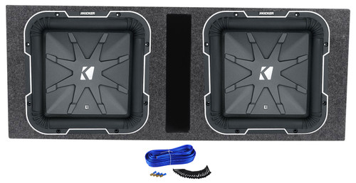 2 KICKER 41L7122 L712 900w 12 inches L7 Solo-Baric Subwoofers+Vented Sub Box Enclosure