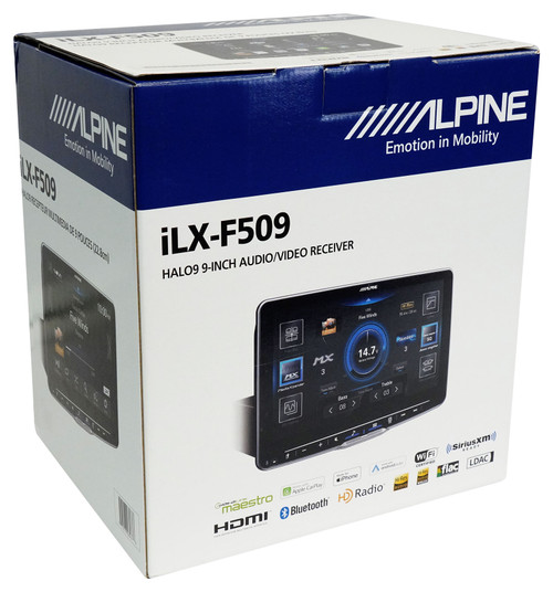 ALPINE iLX-F509 9” Car Monitor Receiver w/Carplay+Android Auto+2) Party  Speakers