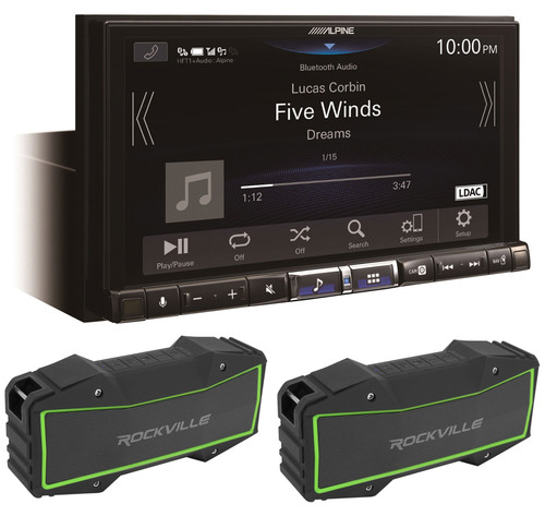 ALPINE iLX-507 7" Wireless Carplay Car Receiver+Android Auto+Bluetooth Speakers