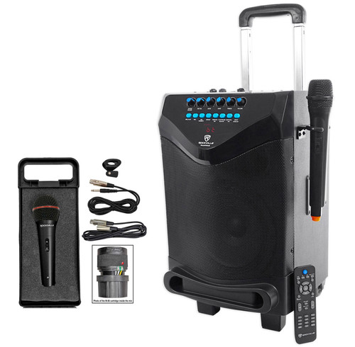 Rockville 8" Portable YouTube Bluetooth Karaoke Machine/System+(2) Microphones