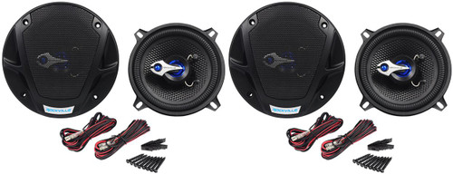 (2) Pairs Rockville RV5.3 5.25" 3-Way Car Speakers 640 Watts Peak/160 Watts RMS
