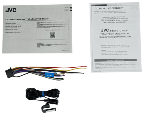 JVC KD-X280BT Single Din Bluetooth USB AUX AM/FM Radio Digital