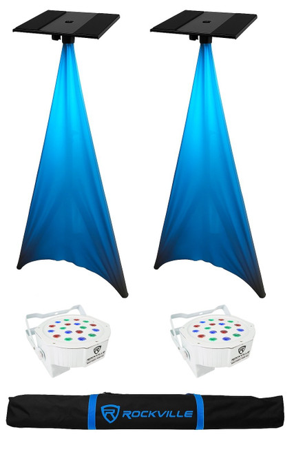 2 Rockville Lighting Stands For Moving Head/Gobo/Beam/Spot Lights+Scrim+Up-Light