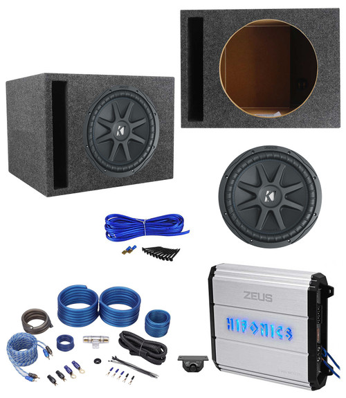 Kicker 50CVX122 Comp VX CVX 12" 1500w Subwoofer+Hifonics Amp+Vented Box+Wires