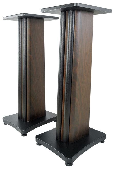 (2) Rockville SS28D Dark Wood Grain 28" Speaker Stands Fits Kanto Living YUP6