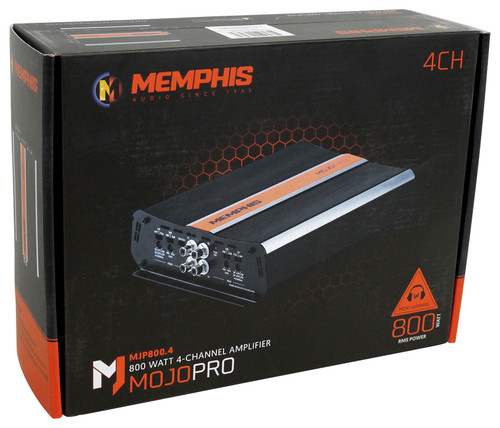 Memphis Audio MJP800.4 800w RMS 4 Channel Mojo Pro Car Amplifier+