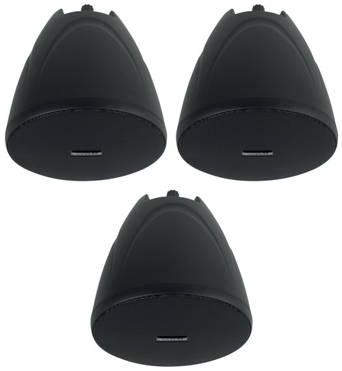 3) Rockville PEN-40T Black 4" 70V Hanging Pendant Speakers Commercial/Restaurant
