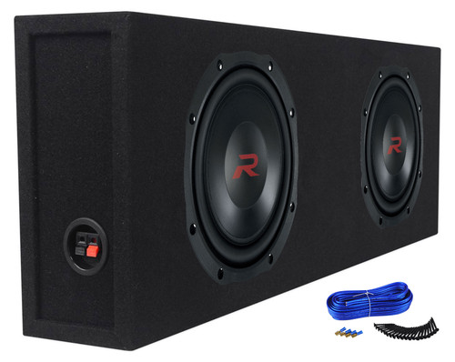 (2) Alpine RS-W10D4 10” 600w RMS Shallow Car Subwoofers+Sealed Sub Box Enclosure