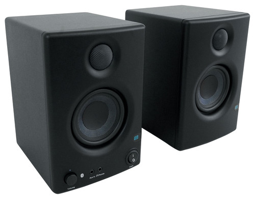 Presonus Eris E3.5 BT Bluetooth Studio Monitors Media Speakers+Wood Desk  Stands