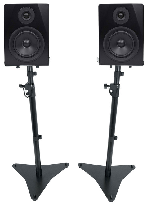 2) Rockville APM5B 5.25" 250w Powered Studio Monitors Speakers+Adjustable Stands