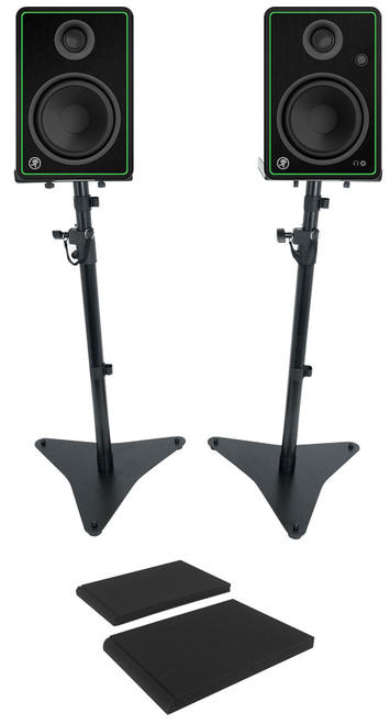 (2) Mackie CR5-XBT 5" 80w Bluetooth Studio Monitors Speakers + Adjustable Stands