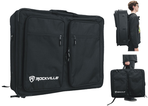 Rockville BP-MIX2621 Padded Mixer Bag Semi Rigid, Interior Straps 26"x21"x8.5"