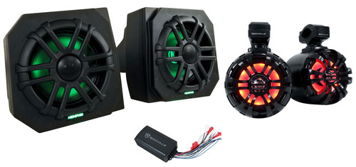 2 Memphis RNGR65FE Pods+Tower Speakers+PS40 Amp For 2013-17 Polaris Ranger XP900