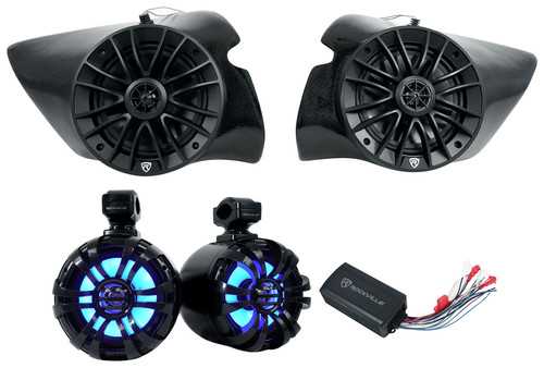 Rockville RZL6 Panel+Tower Speakers+PS40 Amp For 2014-2018 Polaris RZR XP41000