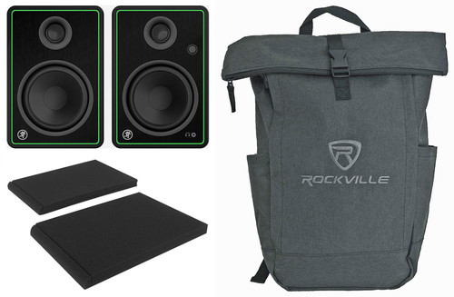 Pair Mackie CR5-XBT 5" Bluetooth Multimedia Studio Monitors Speakers + Backpack