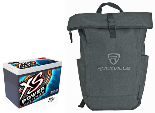 XS POWER XS Power D2700 4300 Amp AGM Power Cell Car Audio Battery + Backpack 