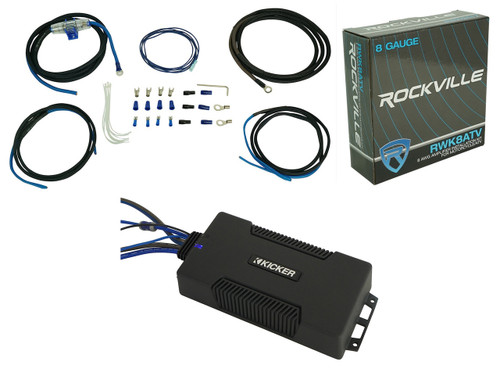 Kicker KICKER 48PXA3001 300 Watt 1-Ohm Mono Sub Amplifier+Amp Kit for ATV/UTV PXA3001 