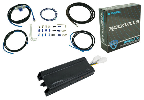 MEMPHIS AUDIO Memphis Audio MXA300.2 300 Watt RMS 2-Channel Amplifier+Amp Kit For ATV/UTV/RZR 