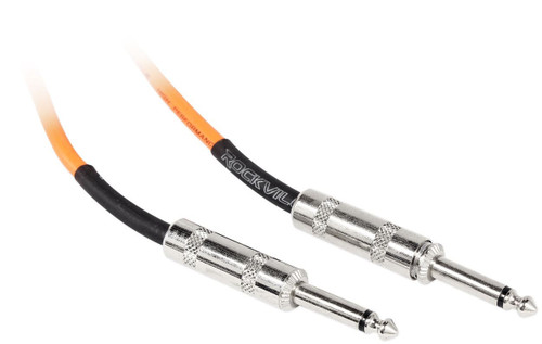  Rockville RCGT6.0O 6' 1/4'' TS to 1/4'' TS Instrument Cable-Orange 100% Copper 