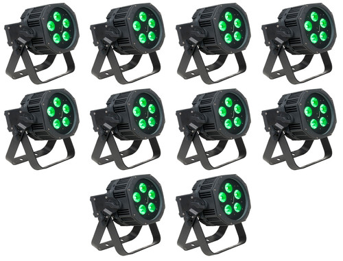 (10) American DJ ADJ WIFLY EXR HEX5 IP Outdoor Battery Wireless DMX Par Lights