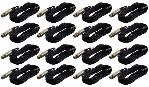 (16) Peavey PV 15' XLR TO 1/4" Mic Cables - 100 % Copper/Top Quality