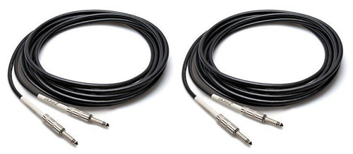 2 Hosa GTR-225 25 Foot Straight 1/4" Guitar / Instrument Cables