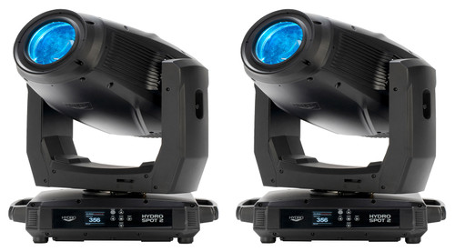 (2) American DJ ADJ Hydro Spot 2 Outdoor LED Wireless DMX Moving Head Spotlights
