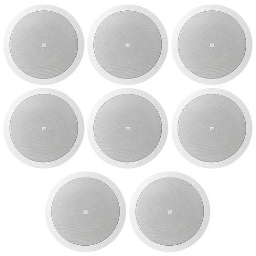 (8) JBL CONTROL 16C/T White 6.5" 30w 70v Commercial Restaurant Ceiling Speakers