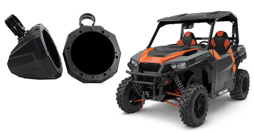 2 6.5" Rear Pro Fit Cage Harness Bar Speaker Pods Enclosures for Polaris General