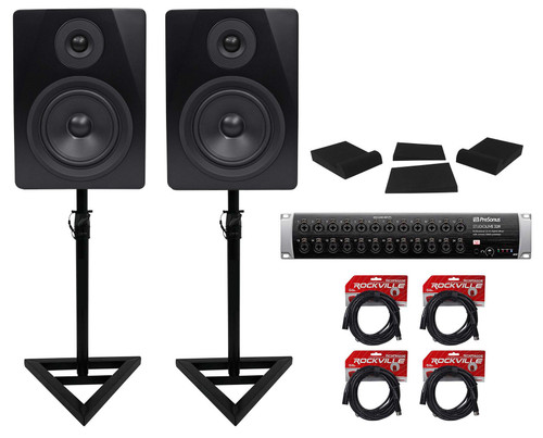 PRESONUS Studiolive 32R Digital Rack Mixer+Mic+(2) Studio Monitors+Stands+Pads