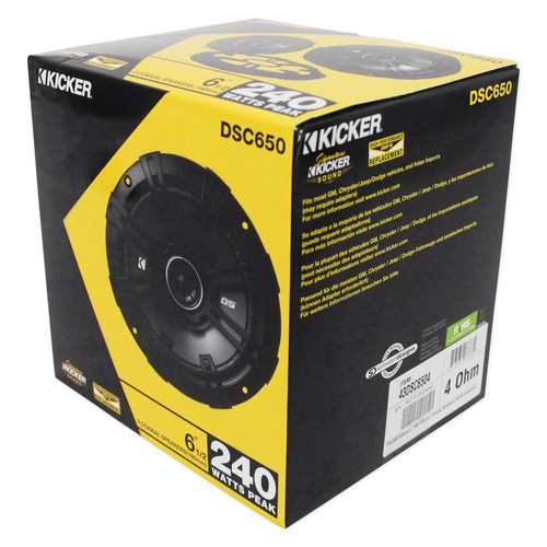 Pair Kicker 43DSC6504 DSC650 240 Watt 2-Way Car Stereo