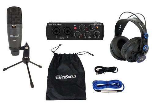 Presonus Work From Home Zoom Meeting Bundle: Interface+Headphones+Mic+Desk Stand