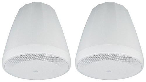 (2) JBL Control 64P/T 4" 30w Commercial 70v Hanging Pendant Speakers C64P/T-WH
