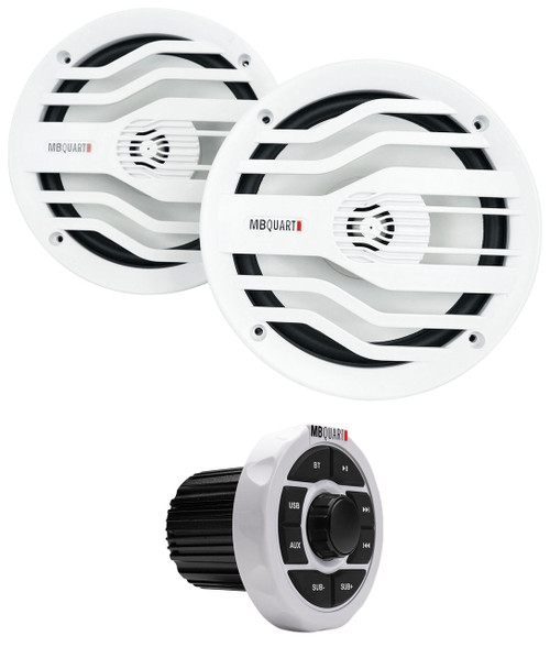 MB QUART MB Quart GMR-1.5B Marine Recevier w/Bluetooth+(2) White MB Quart 6.5" Speakers 