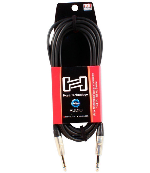 HOSA HSS-015 1/4" TRS TO 1/4" TRS 15 FOOT PRO CABLE NEW 