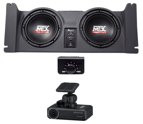 MTX Dual 10" Active MTX Subwoofers+Sub Enclosure For 97-06 Jeep Wrangler TJ+Dash Cam 