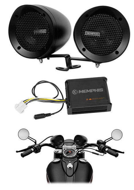 MEMPHIS AUDIO Memphis Audio Motorcycle Speakers For Royal Enfield Classic Gunmetal Grey 