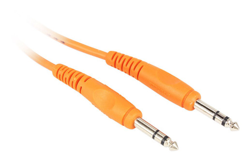 Rockville RCTR110O 10' 1/4'' TRS to 1/4'' TRS Cable, Orange, 100% Copper